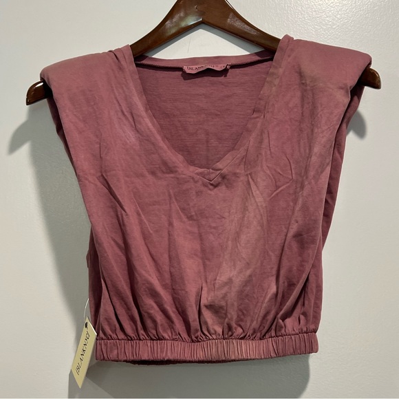 Blank NYC Tops - BLANK NYC***Plum Shoulder Padded Cropped Top**Small $78